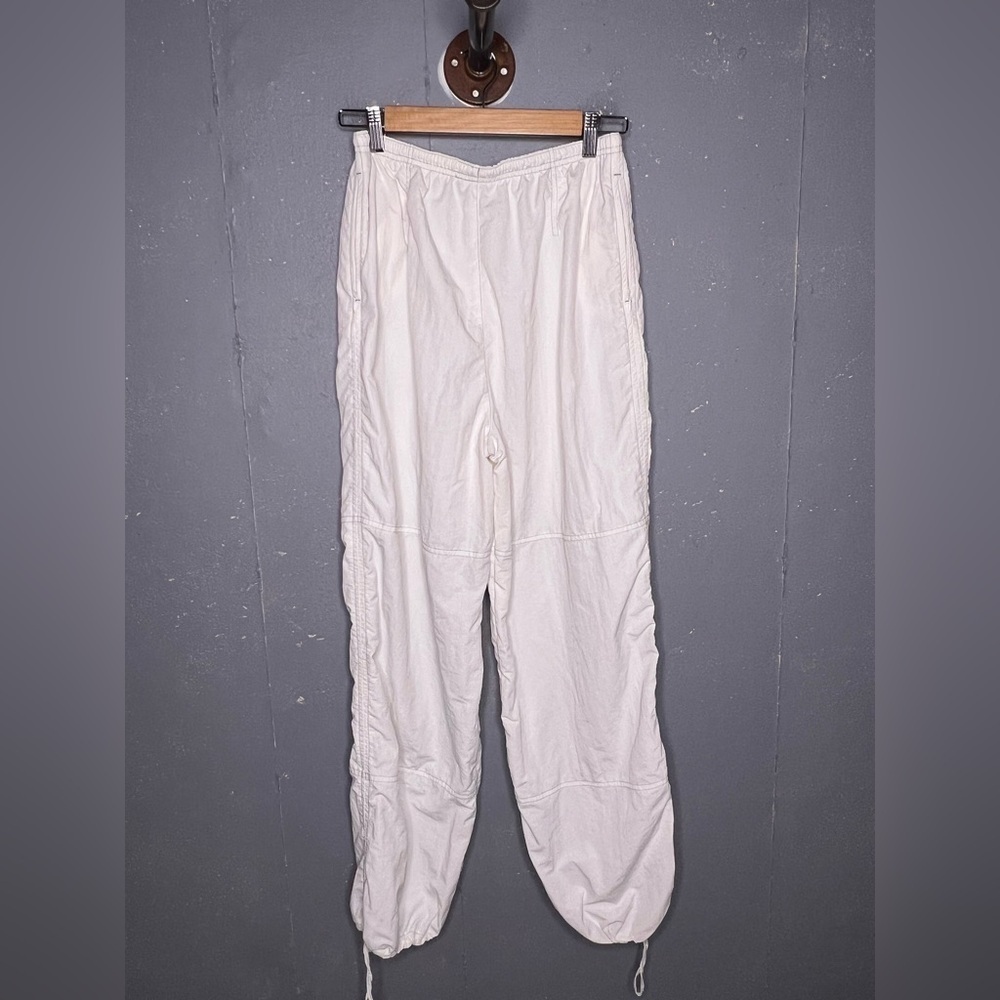 Zara White Parachute Pants with Green Stitching (XS) - Picture 3 of 8